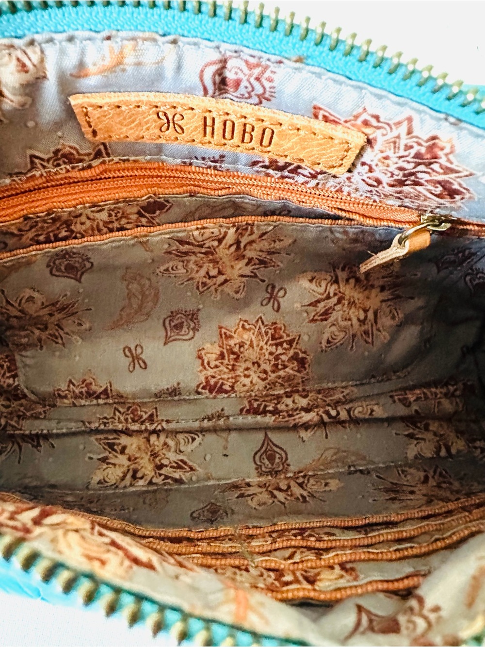 HOBO Teal Leather Hobo Bag with Detachable Strap - Picture 6 of 10